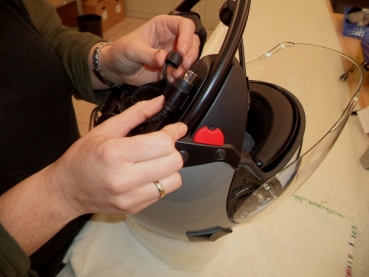 Headset installation service for flip-up helmets